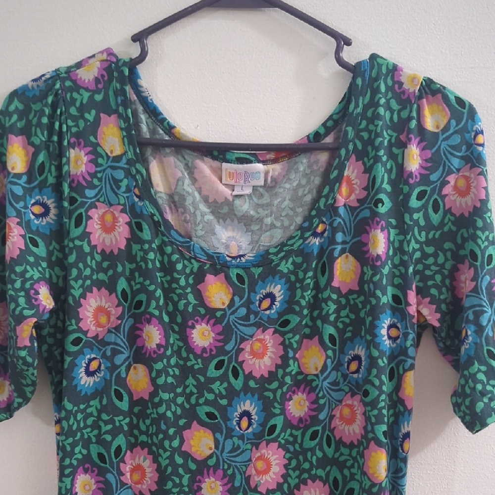 LuLaRoe Green Floral Maxi Dress